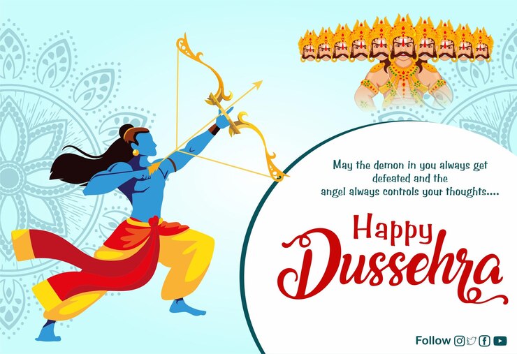 Diseño feliz de Dussehra Post