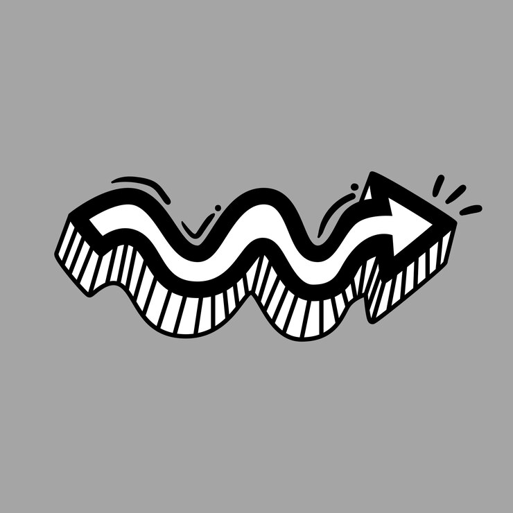 PSD diseño de flecha dibujada a mano