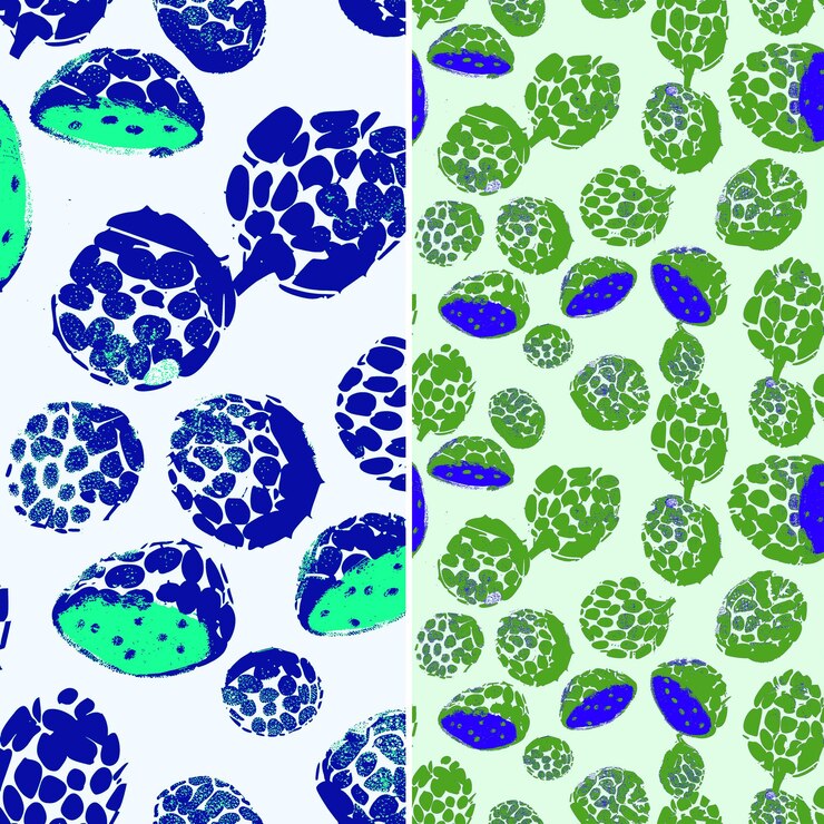 PSD un diseño de flor azul y verde con una rana verde en él