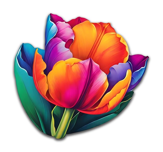 PSD diseño de la flor del tulipán psd