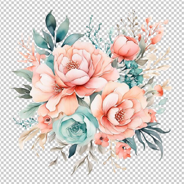 PSD diseño floral de acuarela