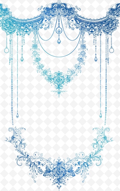 Un diseño floral azul para una lustrera