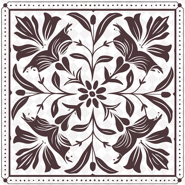 PSD un diseño floral blanco y negro con un diseño que dice flor