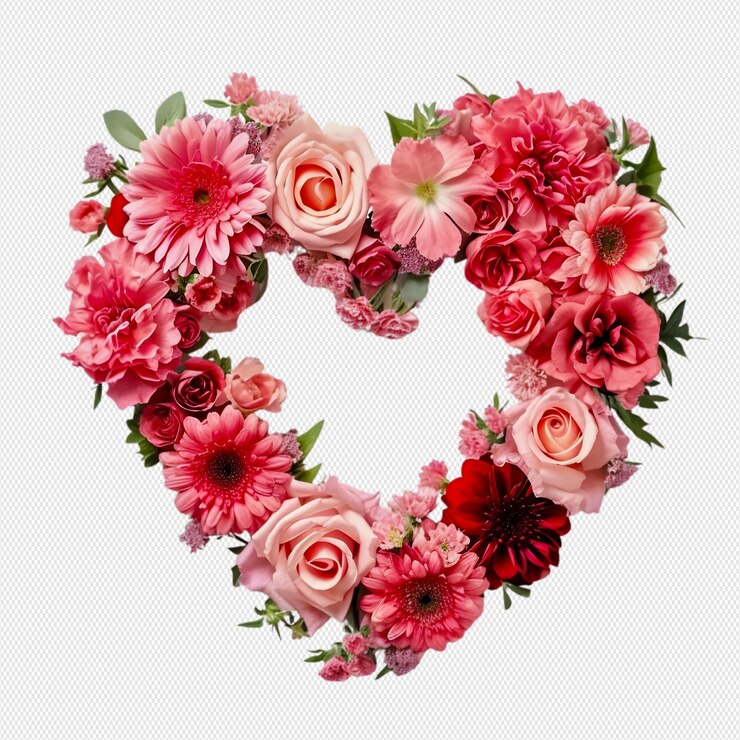 diseño floral en forma de corazón
