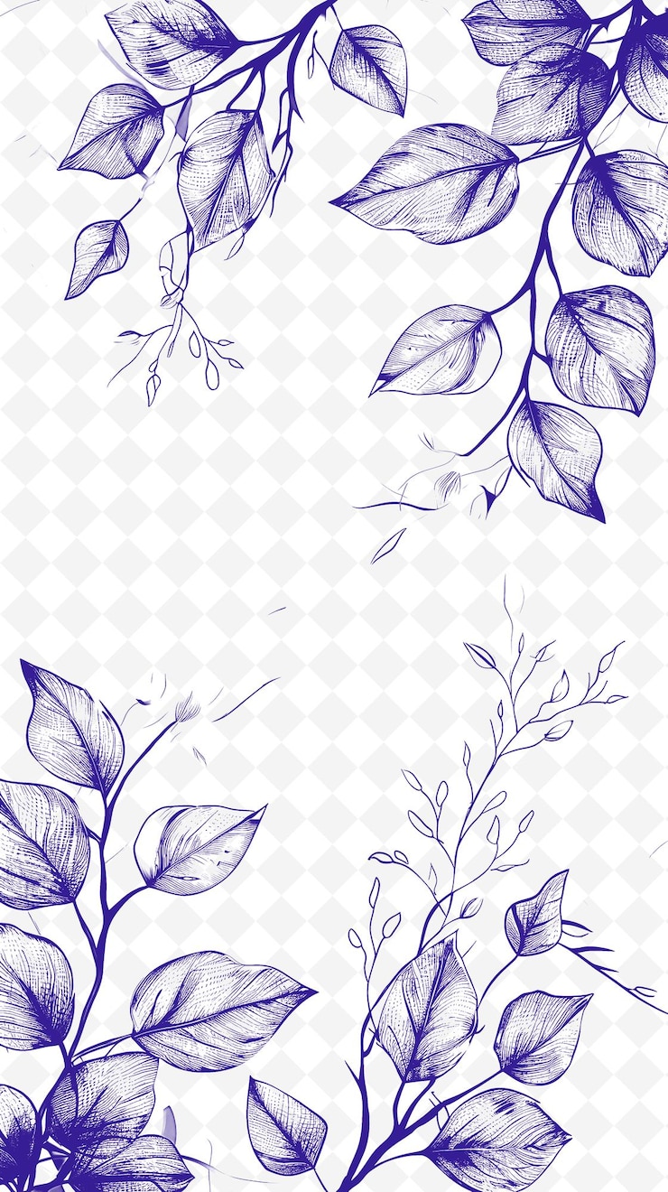 PSD diseño floral con hojas sobre un fondo blanco