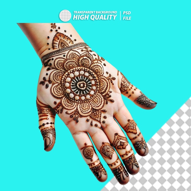 PSD diseño floral mehndi png