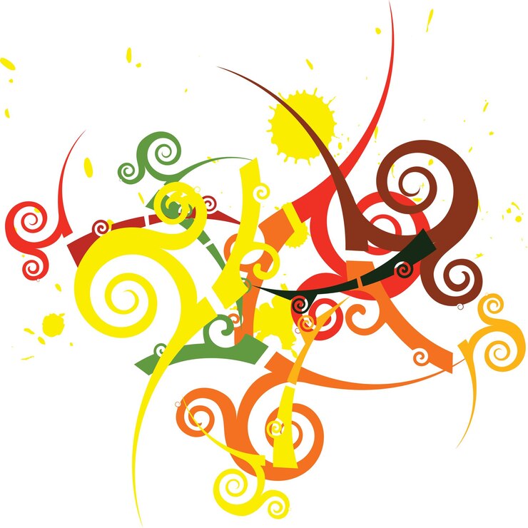 Diseño floral multicolor en Photoshop.