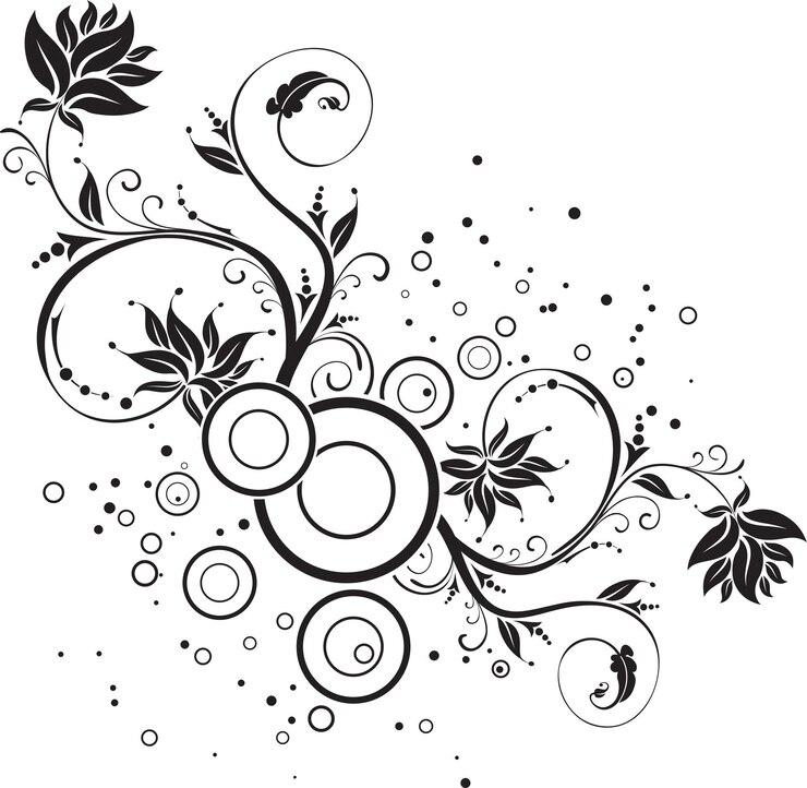 PSD diseño floral multicolor en photoshop.