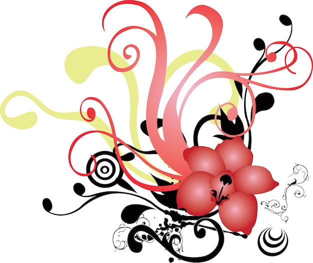 Diseño floral de varios colores PSD