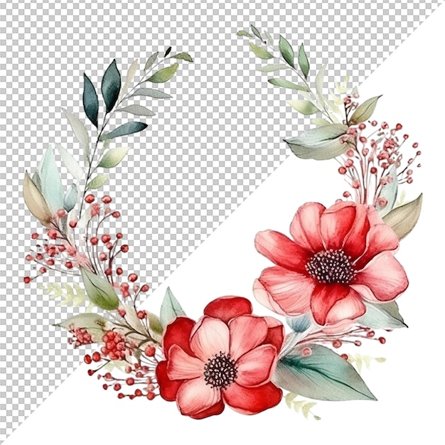 PSD diseño de flores florales acuarela