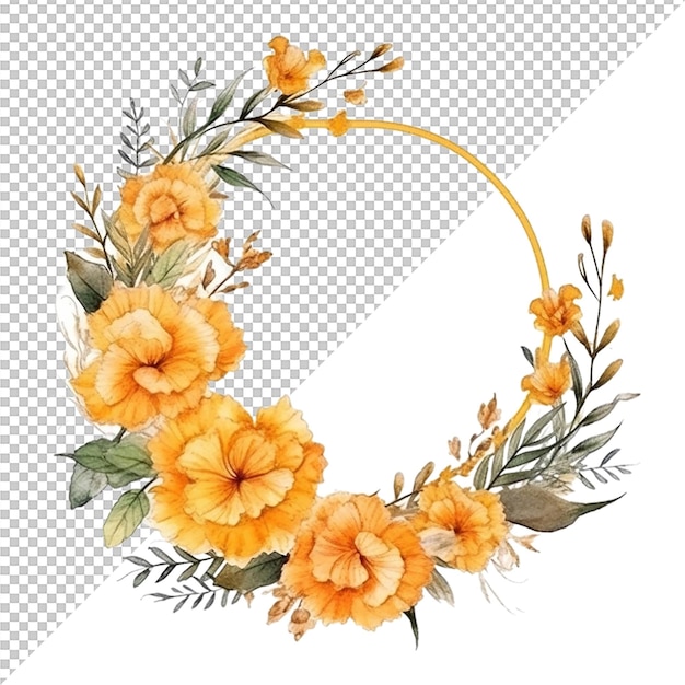 PSD diseño de flores florales acuarela