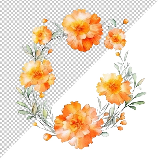 PSD diseño de flores florales acuarela