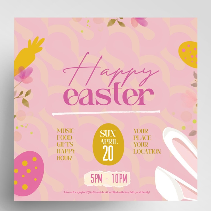 PSD diseño de un folleto para el banner de pascua de instagram