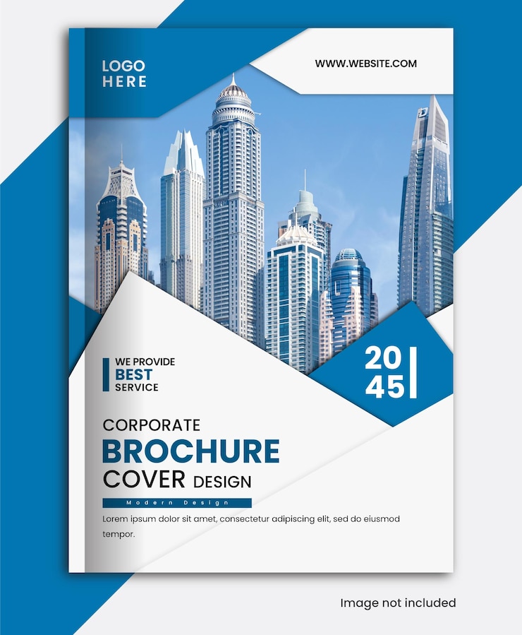 Diseño de folleto de libro de aspecto corporativo mínimo con diseño de formas 3d