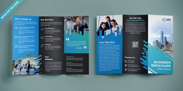 PSD diseño de folleto tríptico empresarial