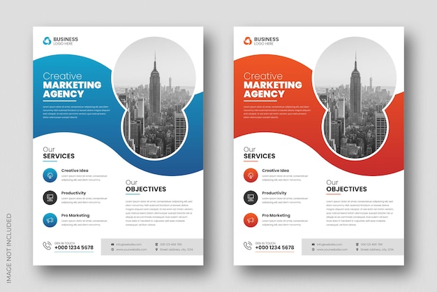 Diseño de folletos corporativos de usos múltiples y plantilla de página de portada de folletos
