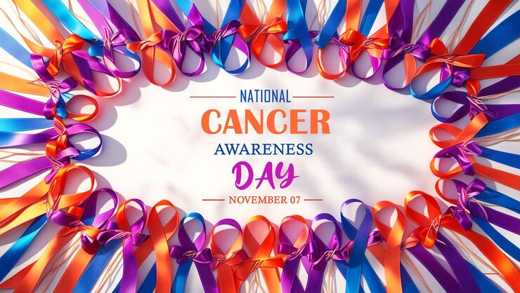 Diseño de fondo colorido para el Día Nacional de Concienciación sobre el Cáncer
