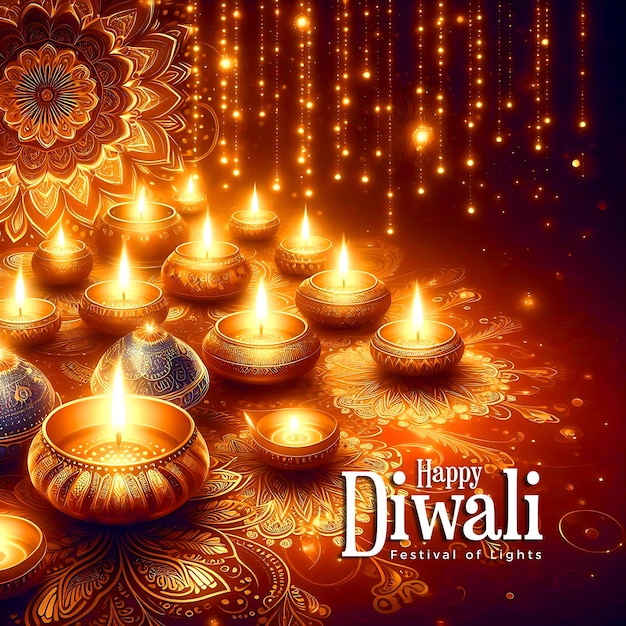 PSD diseño de fondo del feliz festival de luces de diwali