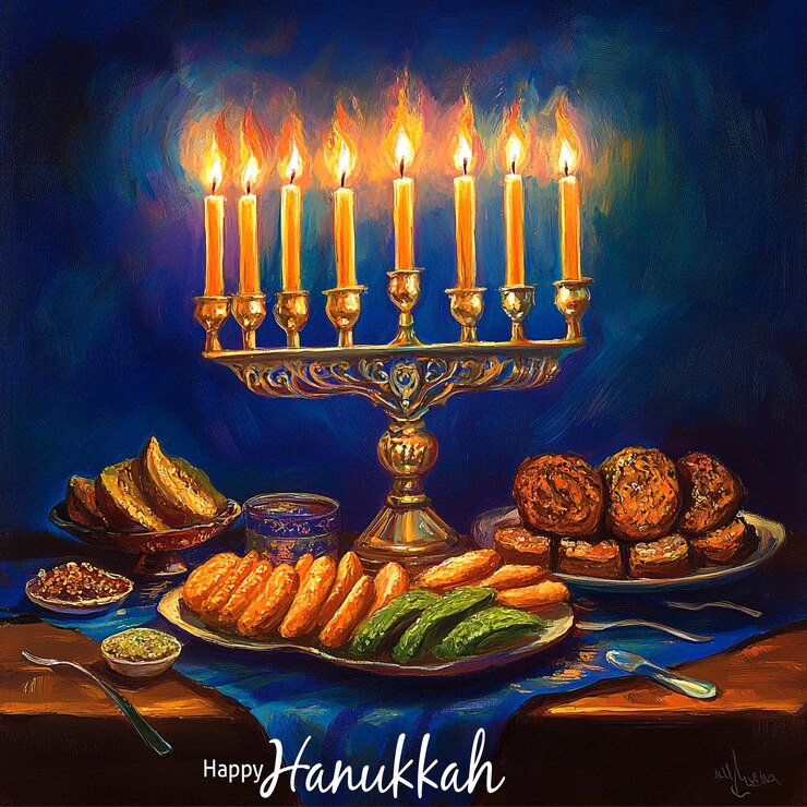 PSD diseño de fondo de feliz hanukkah