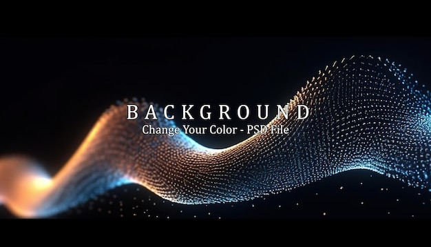 Diseño de fondo de tecnología de partículas onduladas abstractas IA generativa