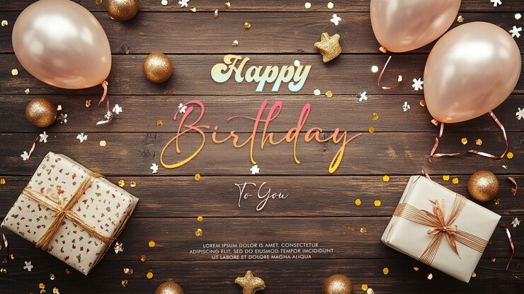 PSD diseño de fondo vectorial de globos de cumpleaños elementos decorativos con globos de regalo y confeti