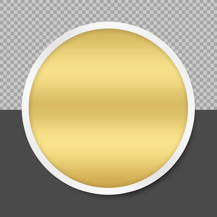 PSD diseño de forma de círculo dorado de lujo, forma vectorial transparente, diseño oval dorado, plantilla de botón dorado