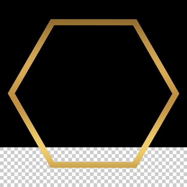 PSD diseño de forma hexagonal dorada de lujo plantilla de diseño de botón hexagonal dorado de forma png transparente