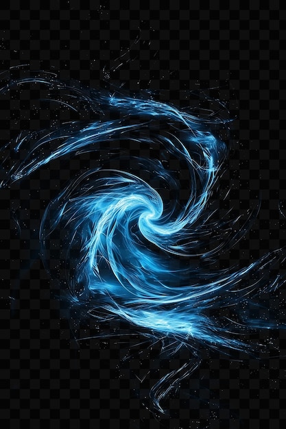 PSD un diseño fractal abstracto azul sobre un fondo negro