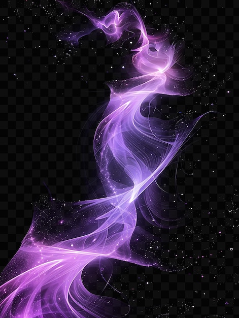 PSD un diseño fractal abstracto púrpura y negro con las estrellas en él