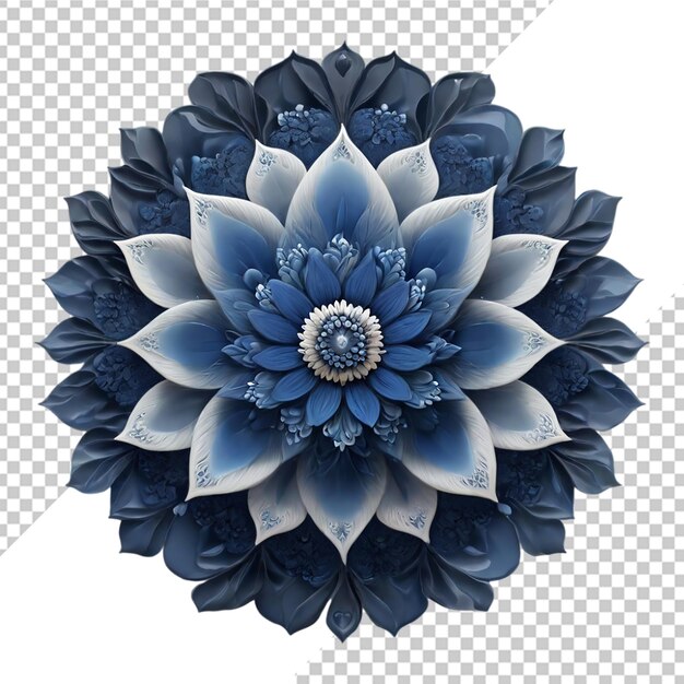 PSD diseño fractal de mandala con patrón de flor de lirio aislado en un fondo transparente