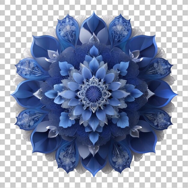 PSD diseño fractal de mandala con patrón de flor de lirio aislado en un fondo transparente