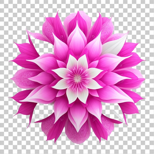 PSD diseño fractal de mandala con patrón de flor de lirio aislado en un fondo transparente