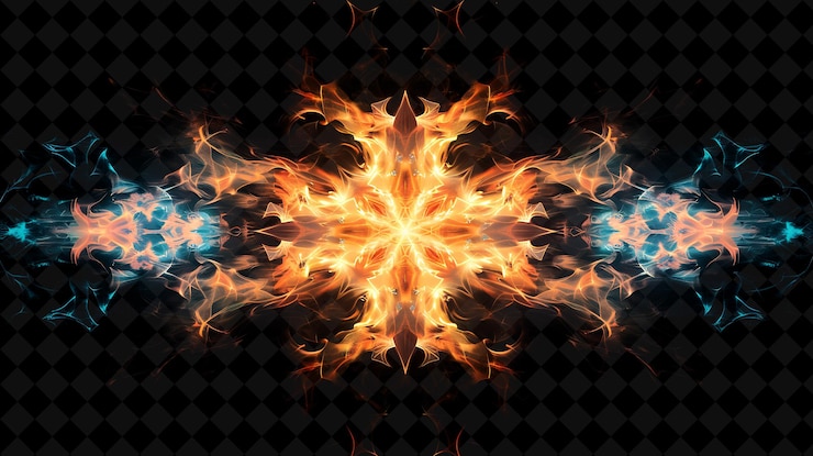 PSD un diseño de fuego colorido con un patrón de llamas y un fondo negro