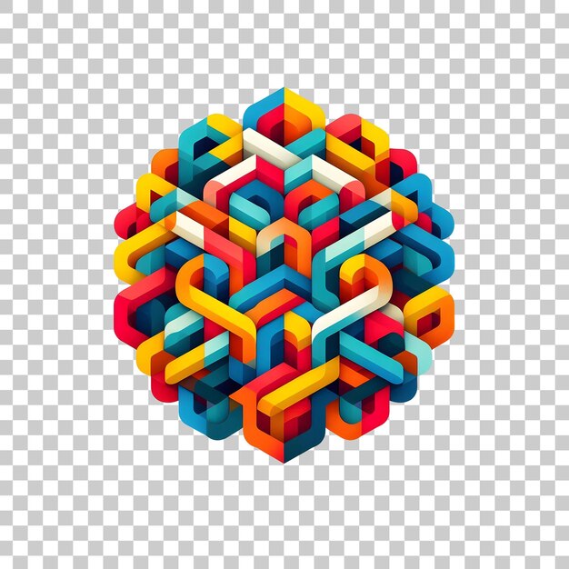 diseño geométrico 3D colorido en forma de esfera