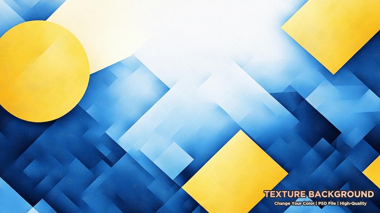 PSD diseño geométrico abstracto moderno en amarillo y azul
