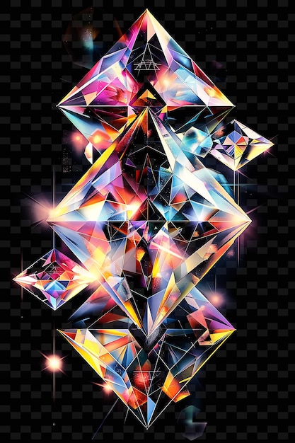 Un diseño geométrico colorido con la letra v en él