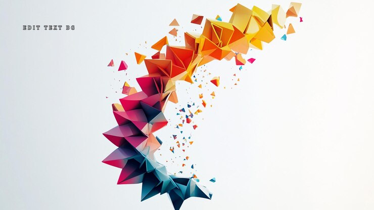 PSD diseño giratorio de formas geométricas abstractas y coloridas en movimiento