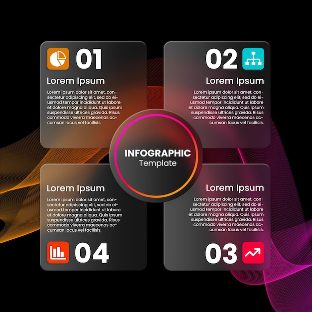 Diseño de glassmorphism infográfico