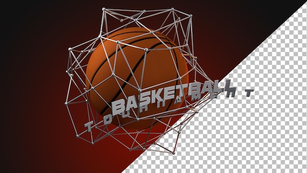 Diseño gráfico de baloncesto de renderizado 3d