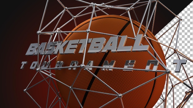 Diseño gráfico de baloncesto de renderizado 3D