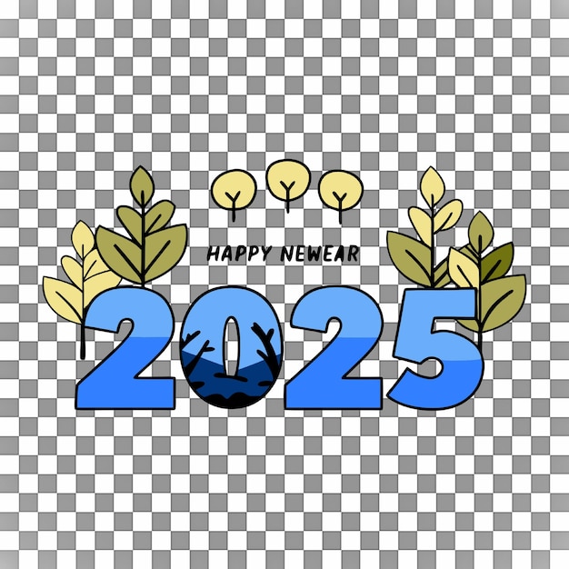 Diseño gráfico colorido de Feliz Año Nuevo 2025