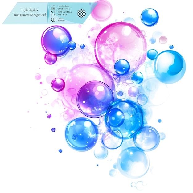 Diseño gráfico de logotipo de burbujas vectoriales de gradiente colorido en fondo transparente