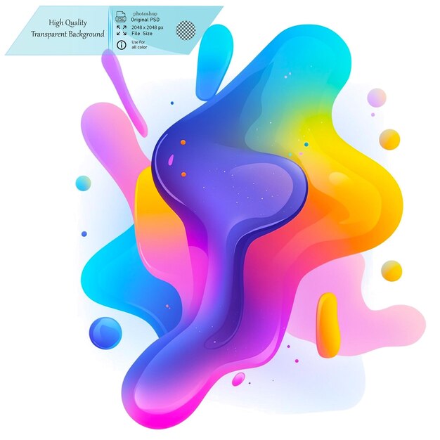Diseño gráfico de logotipo de burbujas vectoriales de gradiente colorido en fondo transparente
