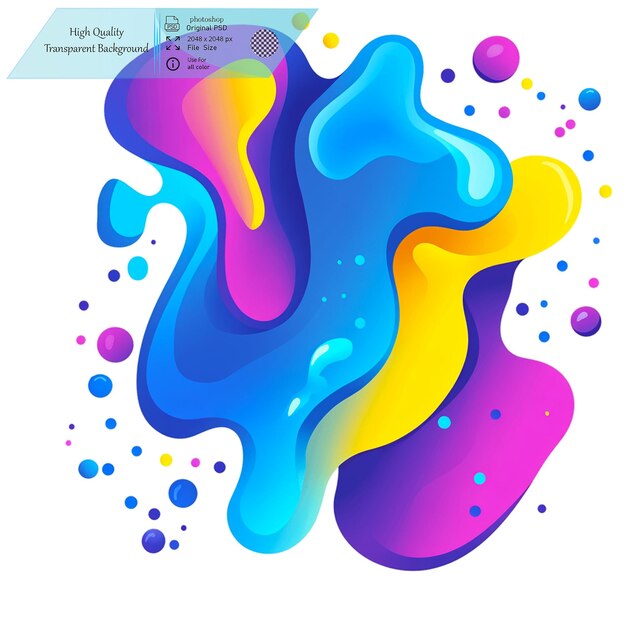 Diseño gráfico de logotipo de burbujas vectoriales de gradiente colorido en fondo transparente