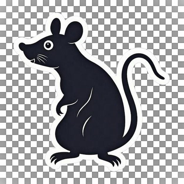 El diseño gráfico de la rata de dibujos animados negra
