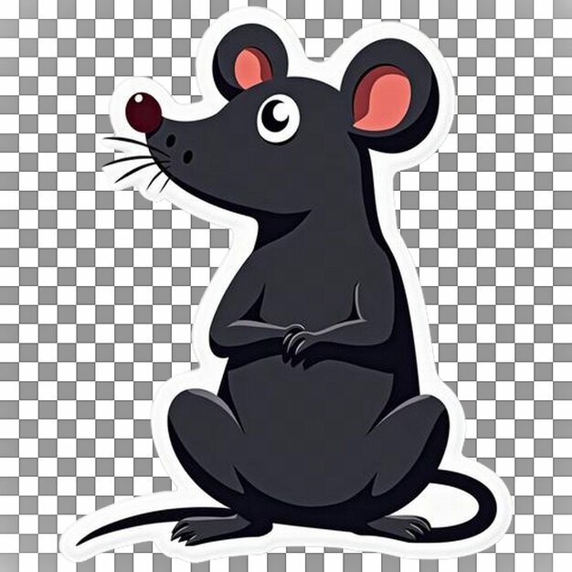 El diseño gráfico de la rata de dibujos animados negra