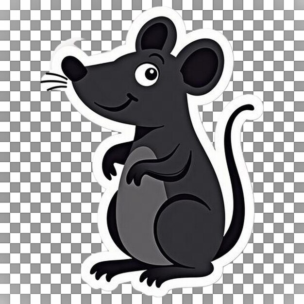 El diseño gráfico de la rata de dibujos animados negra
