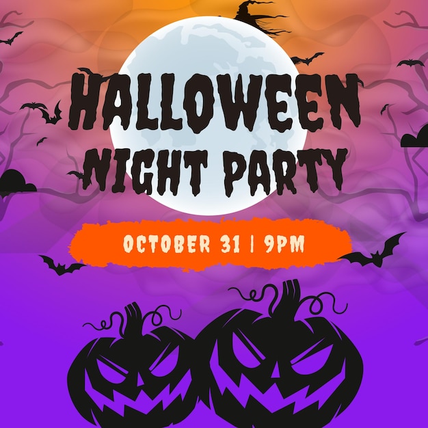 Diseño gratuito de Halloween para PSD