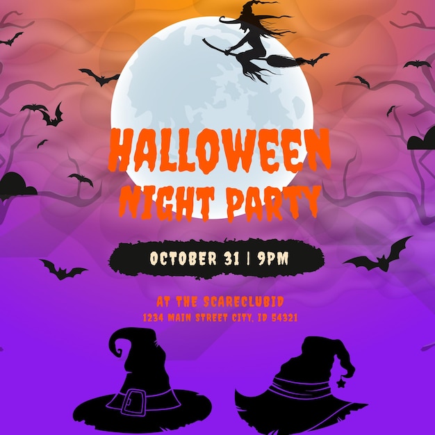 Diseño gratuito de Halloween para PSD