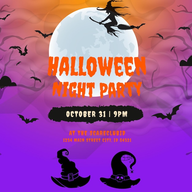 Diseño gratuito de Halloween para PSD
